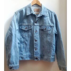 VTG Roebucks Jean Jacket 46 REG Denim 80's Light Wash Copper Buttons 100% Cotton